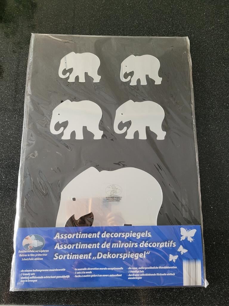Decorspiegels 5 olifantjes nieuw, Enlèvement, Neuf, Décoration murale