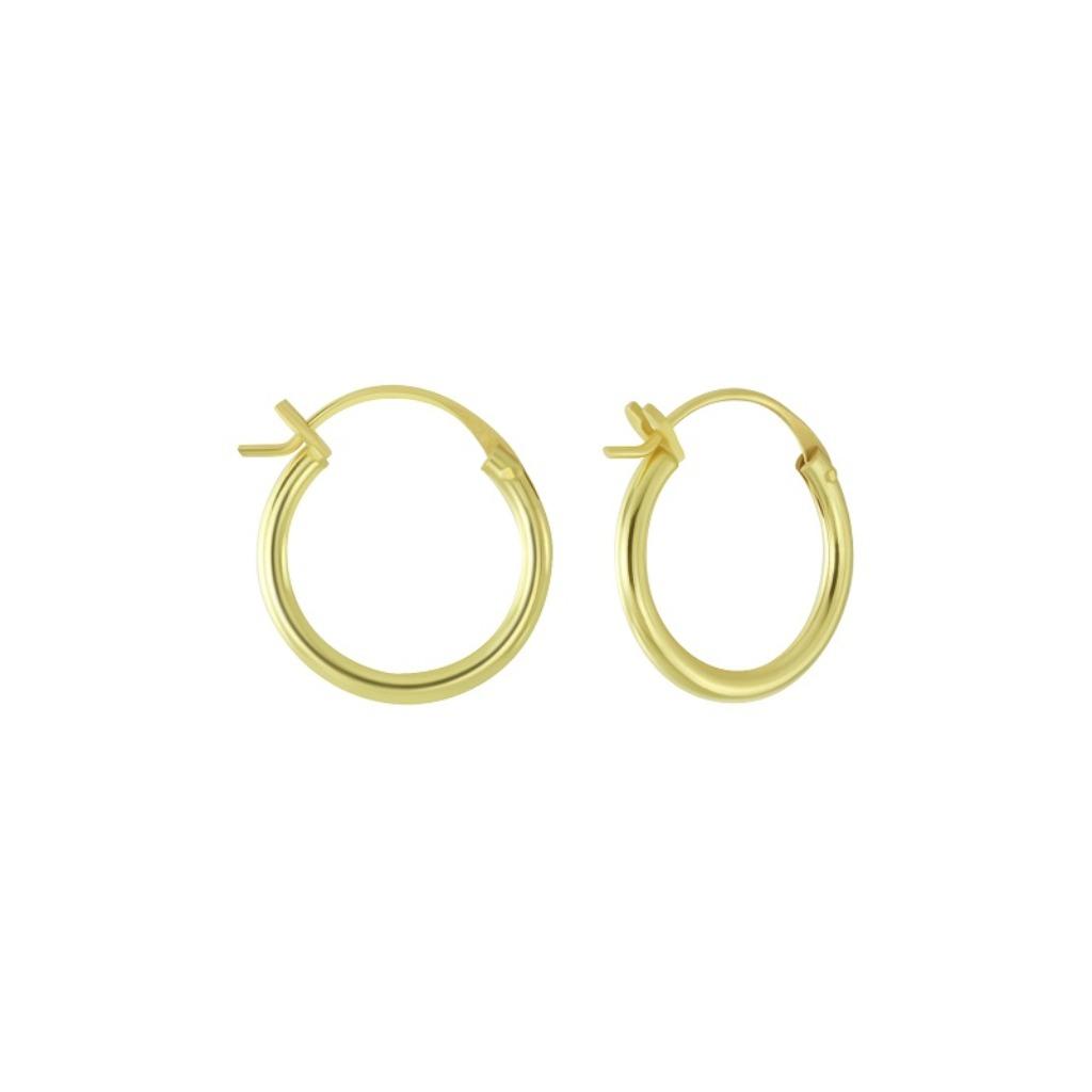 Créoles en argent plaqué or 14 carats avec crochet français, Bijoux, Sacs & Beauté, Boucles d'oreilles, Enlèvement ou Envoi, Neuf