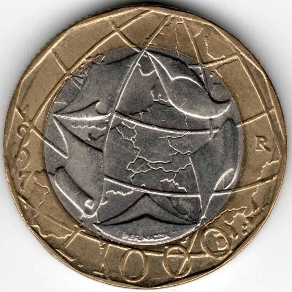 Italië : 1000 Lire 1997 KM#194 Ref 16581, Ophalen of Verzenden, Italië, Losse munt