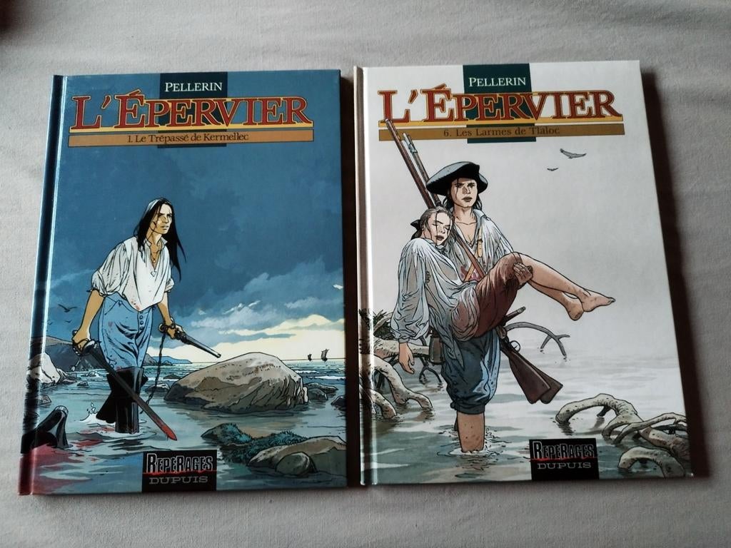 L'épervier Tomes 1 réédition et 6 EO Pellerin, Complete serie of reeks, Ophalen of Verzenden, Zo goed als nieuw