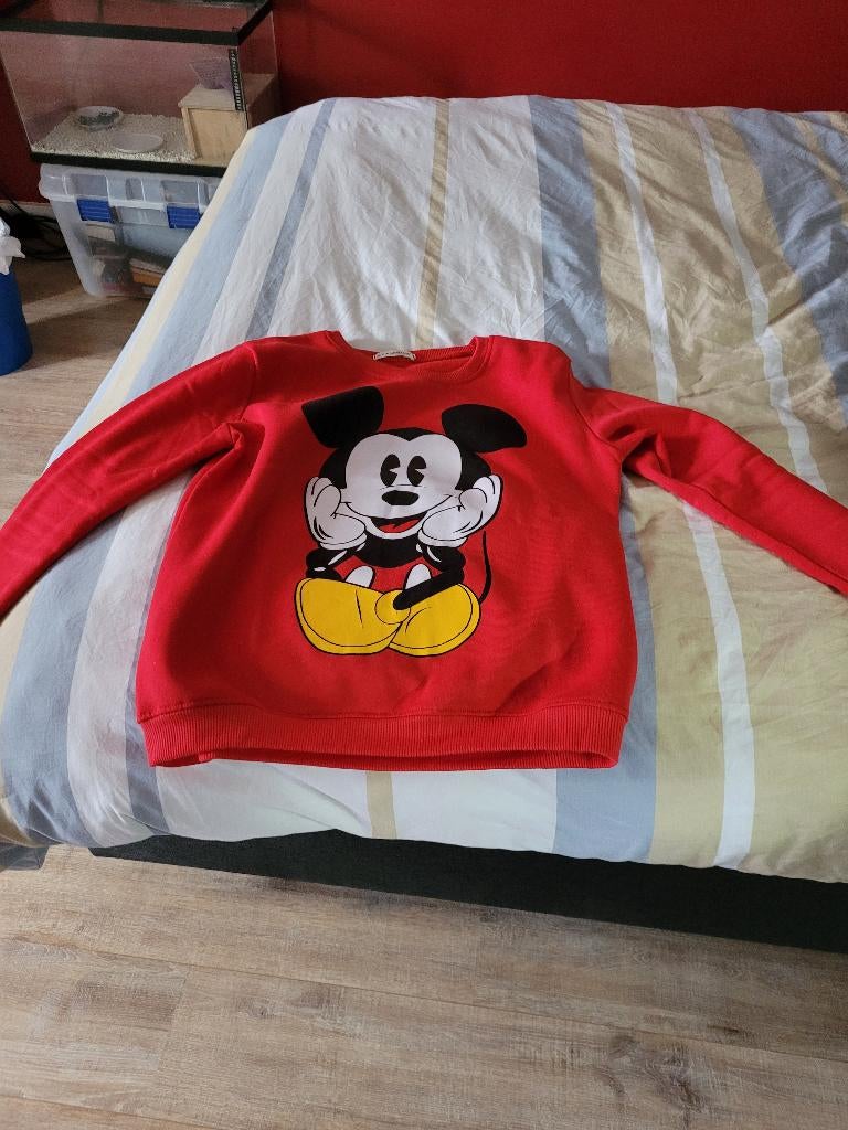 Rode Mickey mouse sweater dames maat 40/42, Ophalen of Verzenden, Zo goed als nieuw, Maat 42/44 (L), Rood