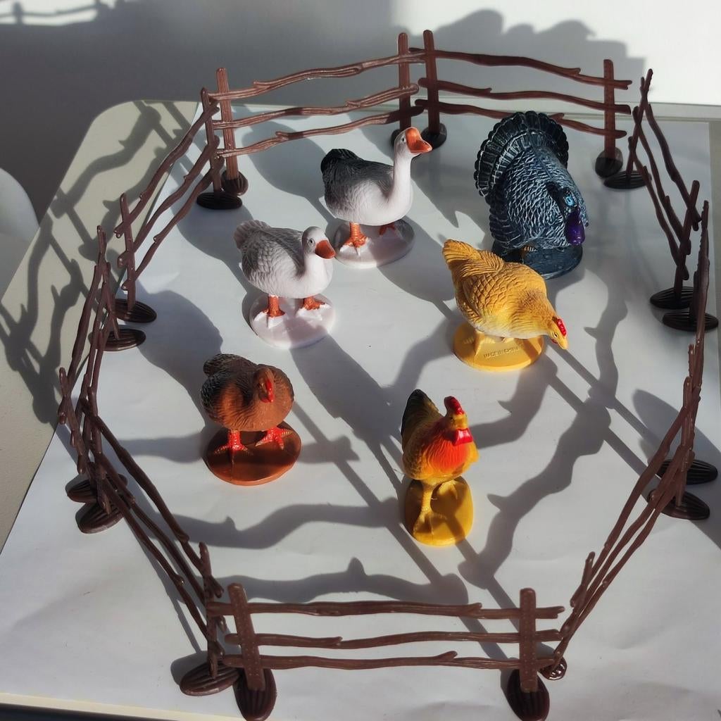 Lot de 6 animaux de la basse cour avec enclos, Envoi, Neuf