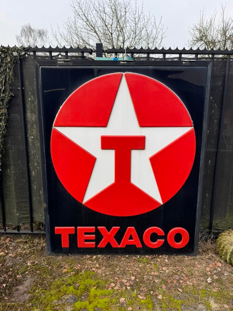 TEXACO benzinestation reclame lichtbak, Verzamelen, Ophalen, Gebruikt, Lichtbak of (neon) lamp