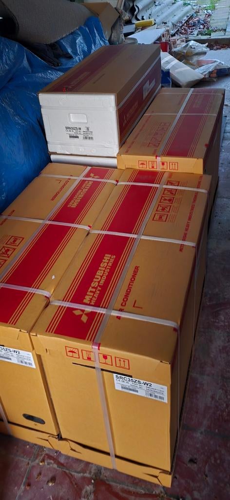 Mitsubishi 3,5 kW SRF/SRC 35 ZS-W Vloermodel complete set, Elektronische apparatuur, Airco's, Ophalen, Koelen en Ontvochtigen
