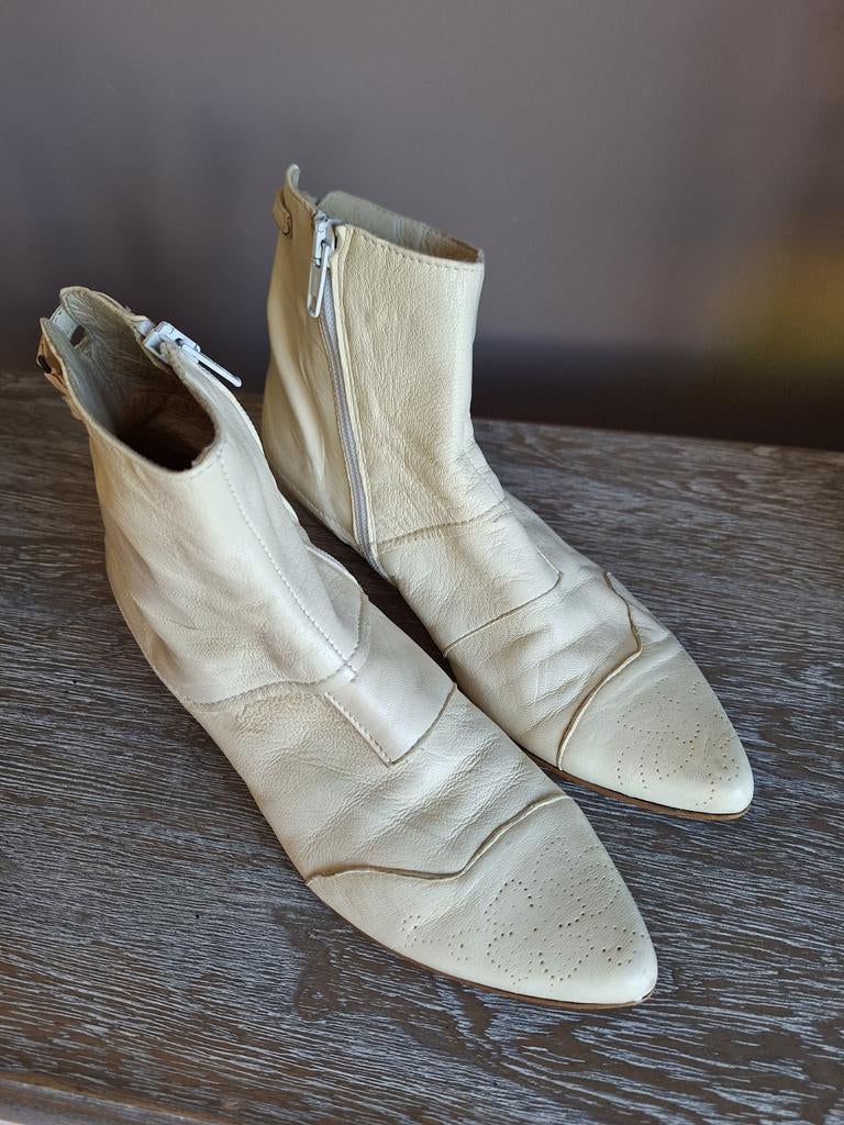Crème enkellaarsjes koxko italy, Kleding | Dames, Schoenen, Ophalen of Verzenden, Zo goed als nieuw