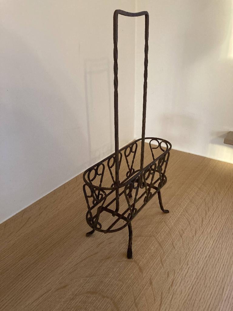 Vintage roestkleurig metalen flessenrek 15 euro, Ophalen of Verzenden