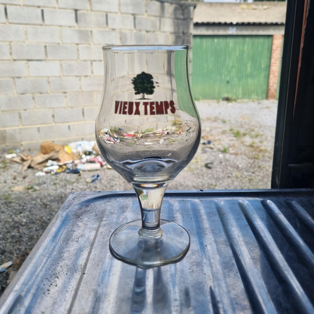 Verre Vieux Temps (modèle 4), Collections, Marques de bière, Enlèvement ou Envoi, Utilisé, Verre ou Verres, Autres marques