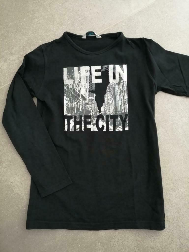 Zwart t shirt met lange mouwen, Enlèvement ou Envoi, Utilisé, Garçon, Chemise ou À manches longues