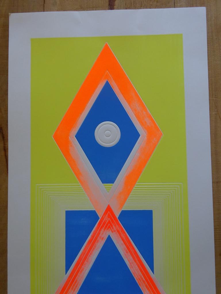 Marcel Maeyer, litho x-69 F1 - 3/50, composition 90 x 33 cm, Ophalen of Verzenden