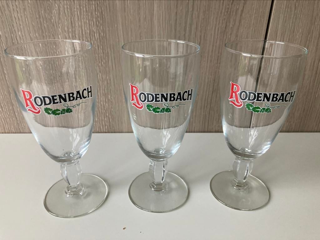 Set 3 Rodenbach glazen - bierglazen, Ophalen of Verzenden, Zo goed als nieuw