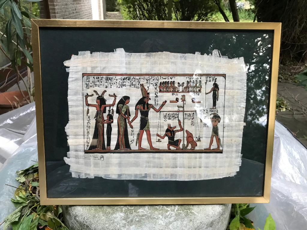 Egyptische papyrus in kader, Antiek en Kunst, Ophalen