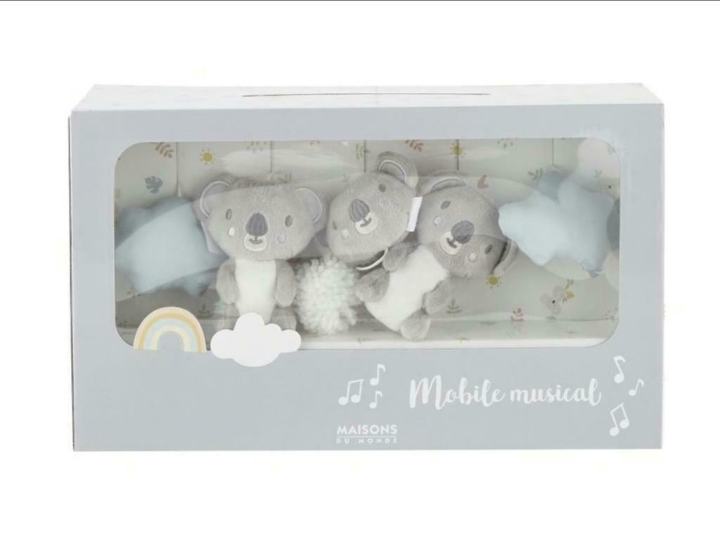 Mobile musical bébé enfant gris koala fille garçon jeu jouet, Nieuw, Kraamcadeau