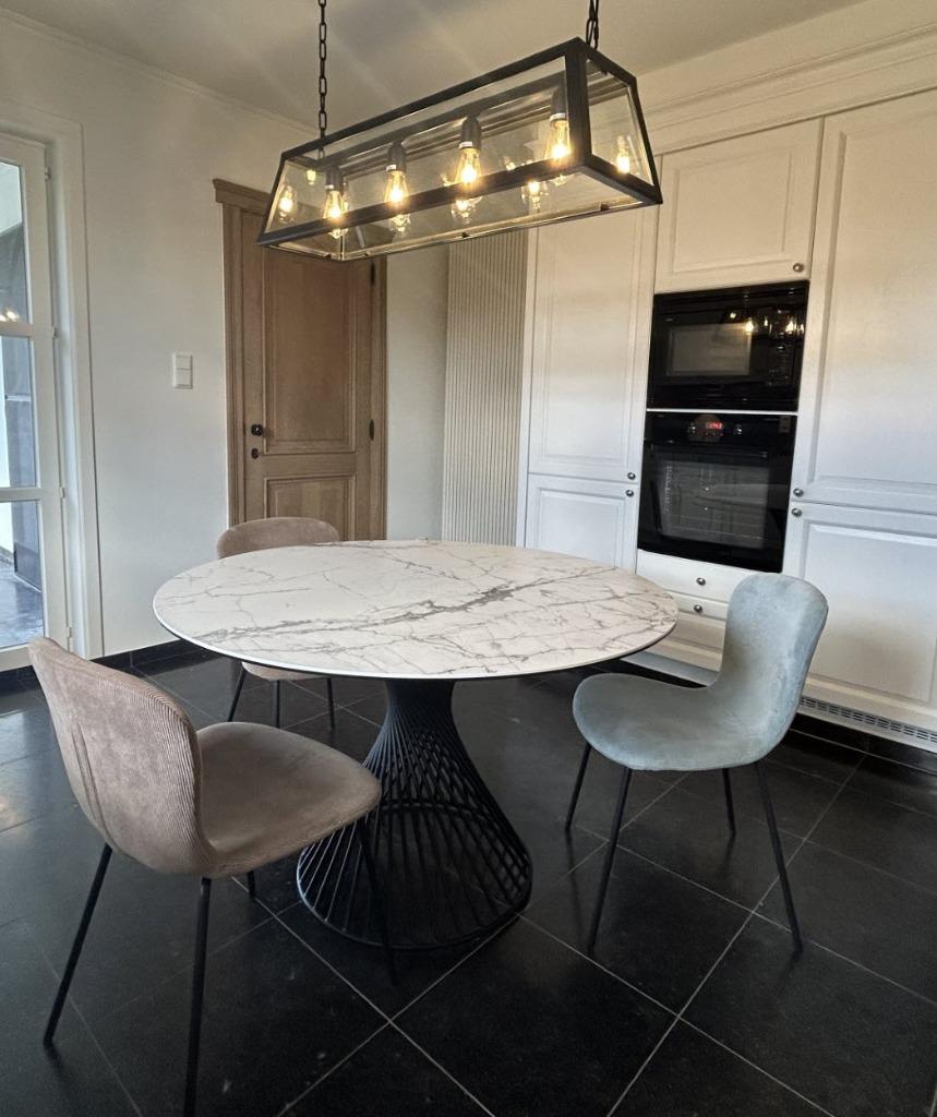 Vortex Calligaris tafel wit marmer, 120 cm - als nieuw, Maison & Meubles, Tables | Tables à manger, Comme neuf, 100 à 150 cm, 50 à 100 cm