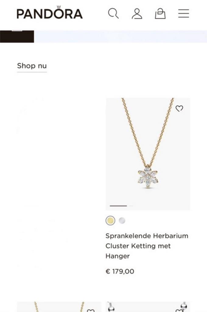 Pandora Herbarium Cluster Ketting, Enlèvement ou Envoi, Comme neuf, Or, Autres matériaux