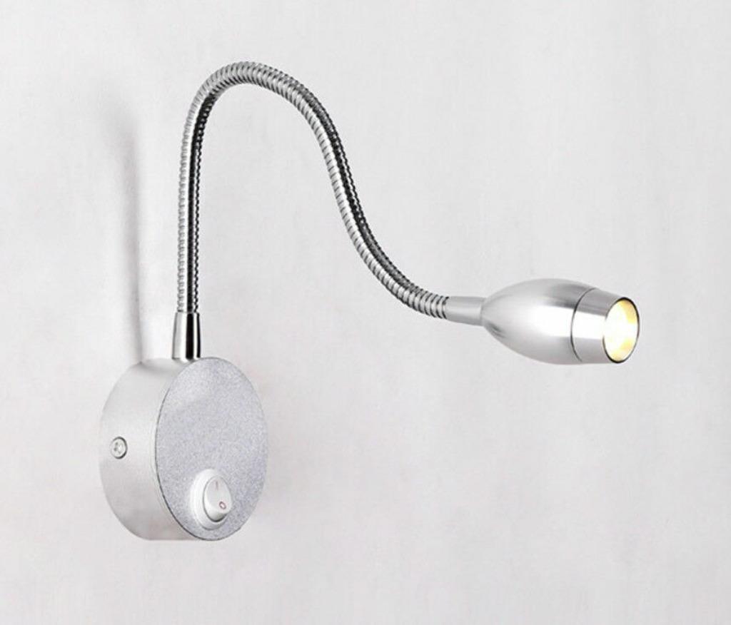 Zeer zuinig wandlampje muurlampje leeslampje, Ophalen of Verzenden, Zo goed als nieuw, Metaal, Modern