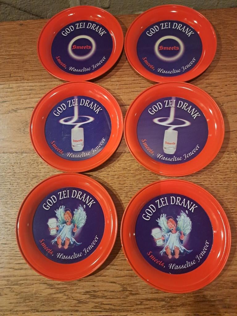2 x 3 sous-verres en étain Smeets Jenever, Enlèvement ou Envoi