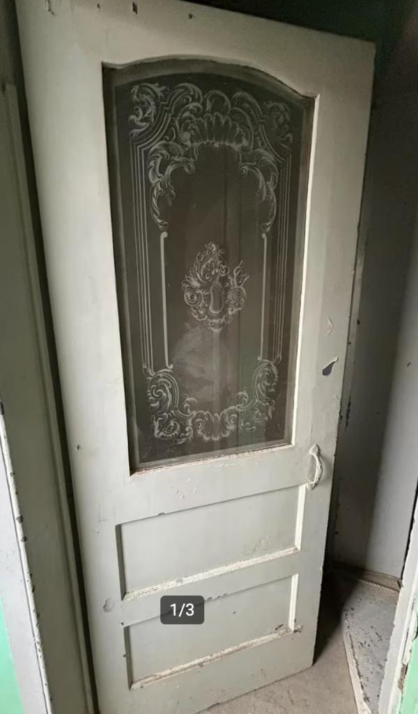 deur met geëtst glas, Ophalen, Gebruikt, 80 tot 100 cm, Binnendeur