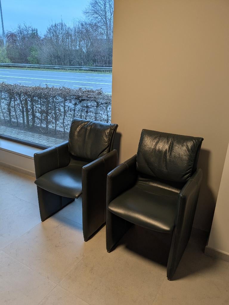 6 stijlvolle lederen stoelen te koop, Ophalen, Overige kleuren, Zo goed als nieuw, Modern