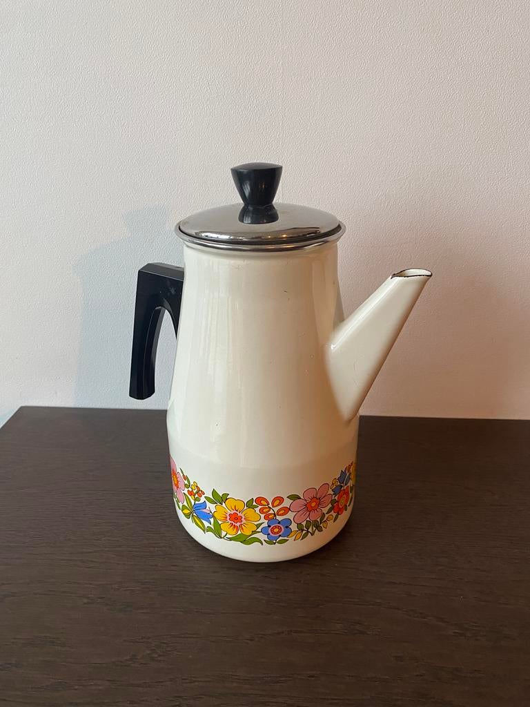 Vintage emaille koffie/thee pot, Ophalen