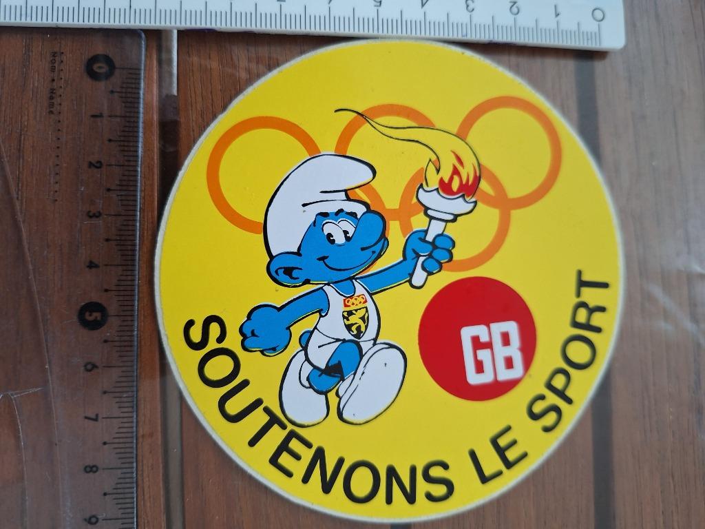 Vintage sticker smurf GB, Ophalen of Verzenden, Gebruikt, Overige Smurfen, Overige typen