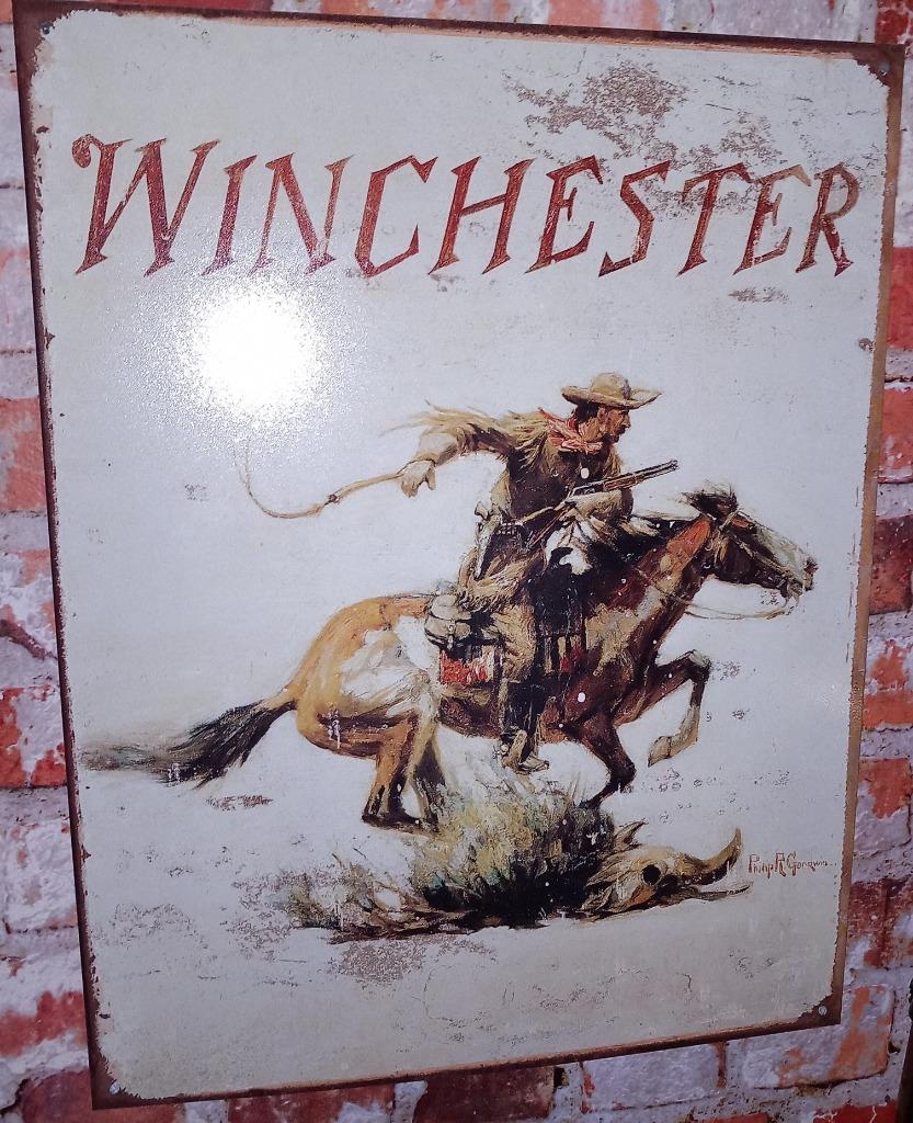 Winchester Metalen Plaat Wandbord Reclame, Verzamelen, Ophalen of Verzenden, Nieuw