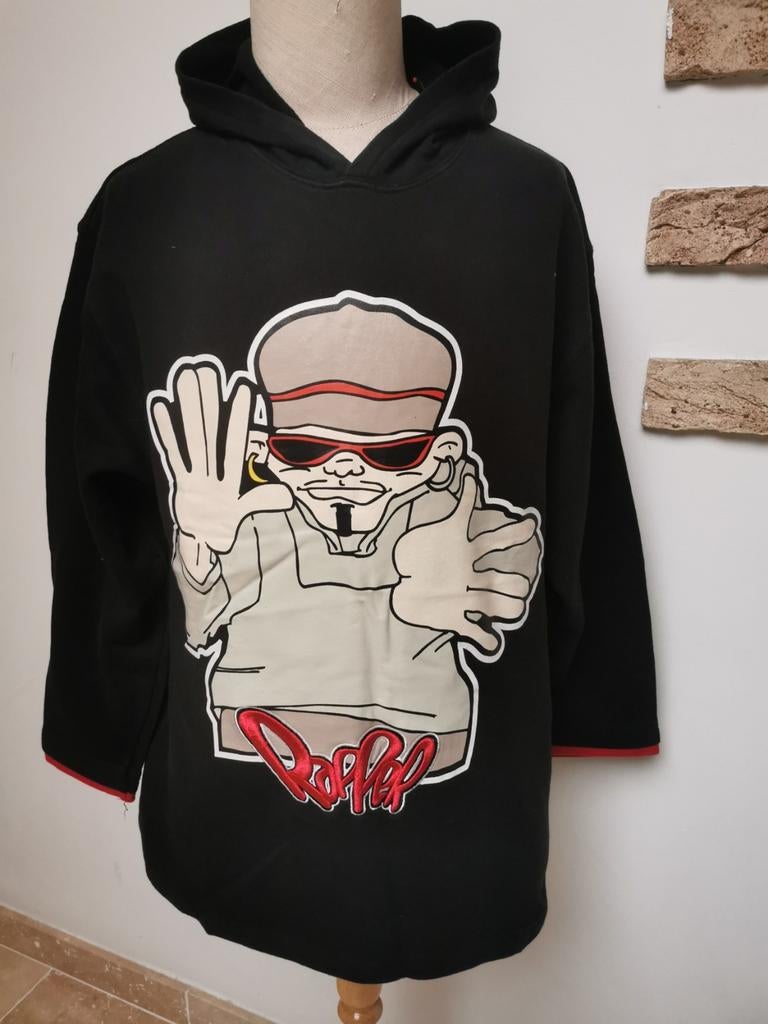 Pull à capuche noir Rappel, Enlèvement ou Envoi, Neuf, Taille 52/54 (L)