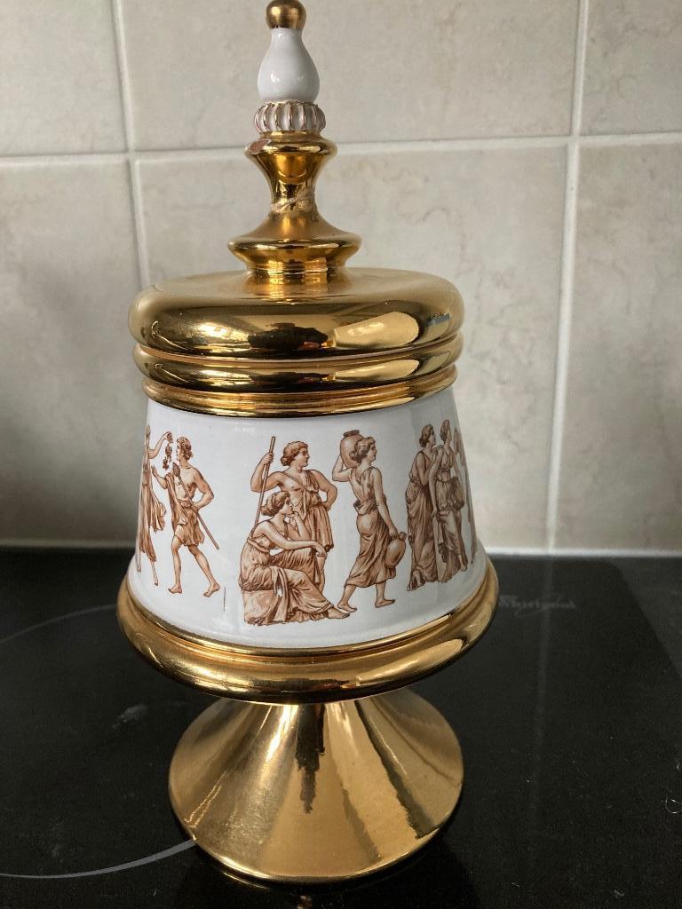 Hand Made Italy Fiorentina vaas/pot met deksel., Antiek en Kunst, Ophalen of Verzenden