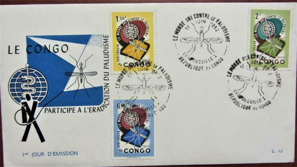 FDC REP. DU CONGO- MALARIA, Ophalen of Verzenden, Gestempeld, Overige thema's