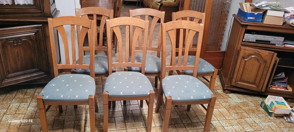 6 chaises haut dossier en chêne., Enlèvement