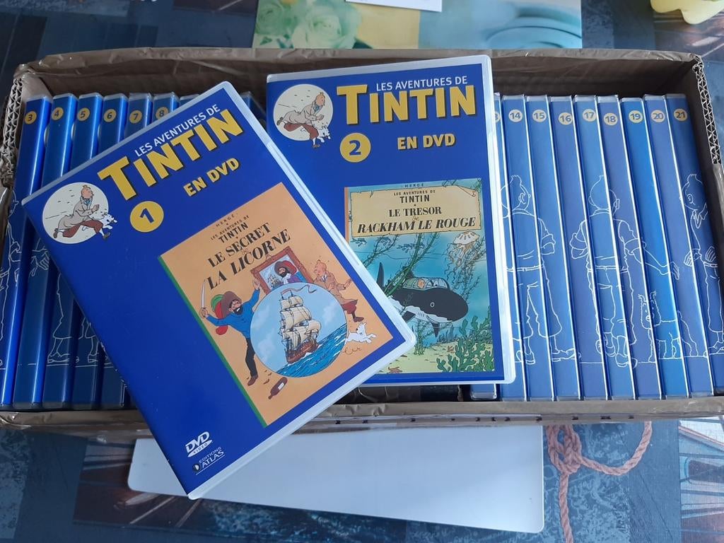 21 DVD histoires de TINTIN ,série complète, Enlèvement ou Envoi, Comme neuf