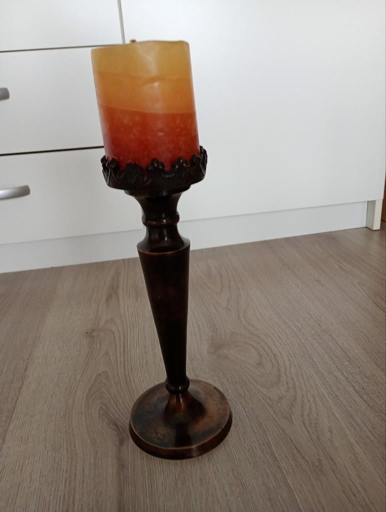 Kandelaar voor stompkaars, Ophalen of Verzenden, Kandelaar