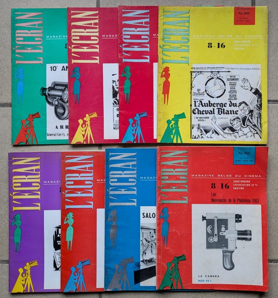 Lot de 8 revues L'écran, Magazine belge du cinéma (1963), Enlèvement ou Envoi, 1960 à 1980, Journal ou Magazine