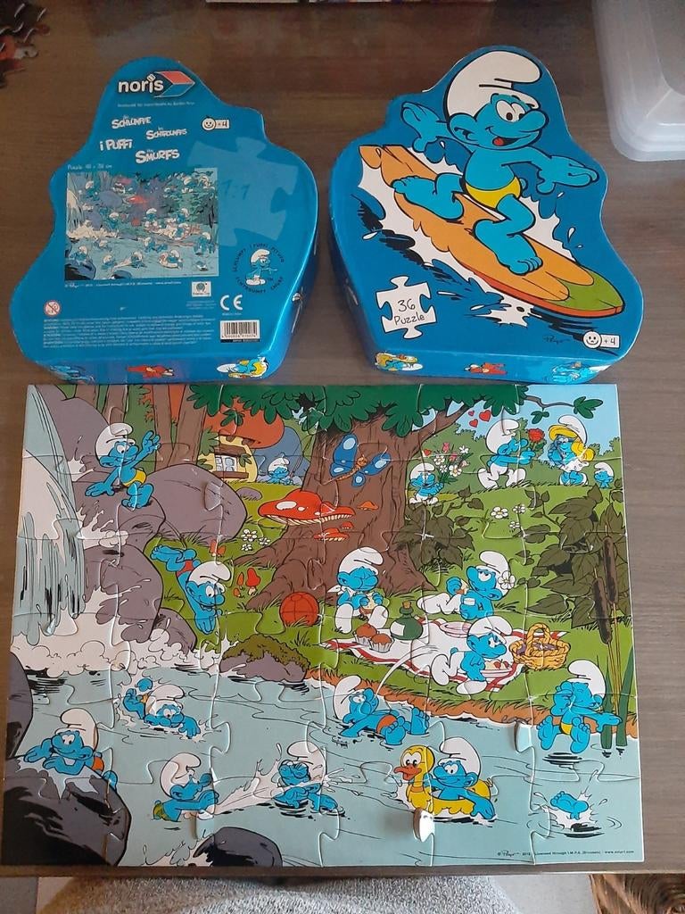 Puzzel smurfen 36 stuks, Ophalen, Zo goed als nieuw