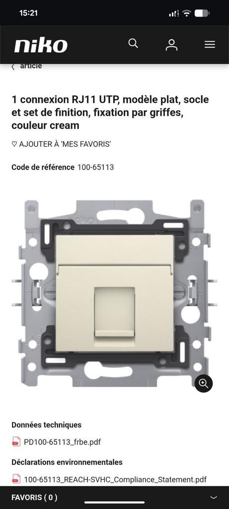 Niko RJ11 prise de courant en lot de 3, Enlèvement, Comme neuf
