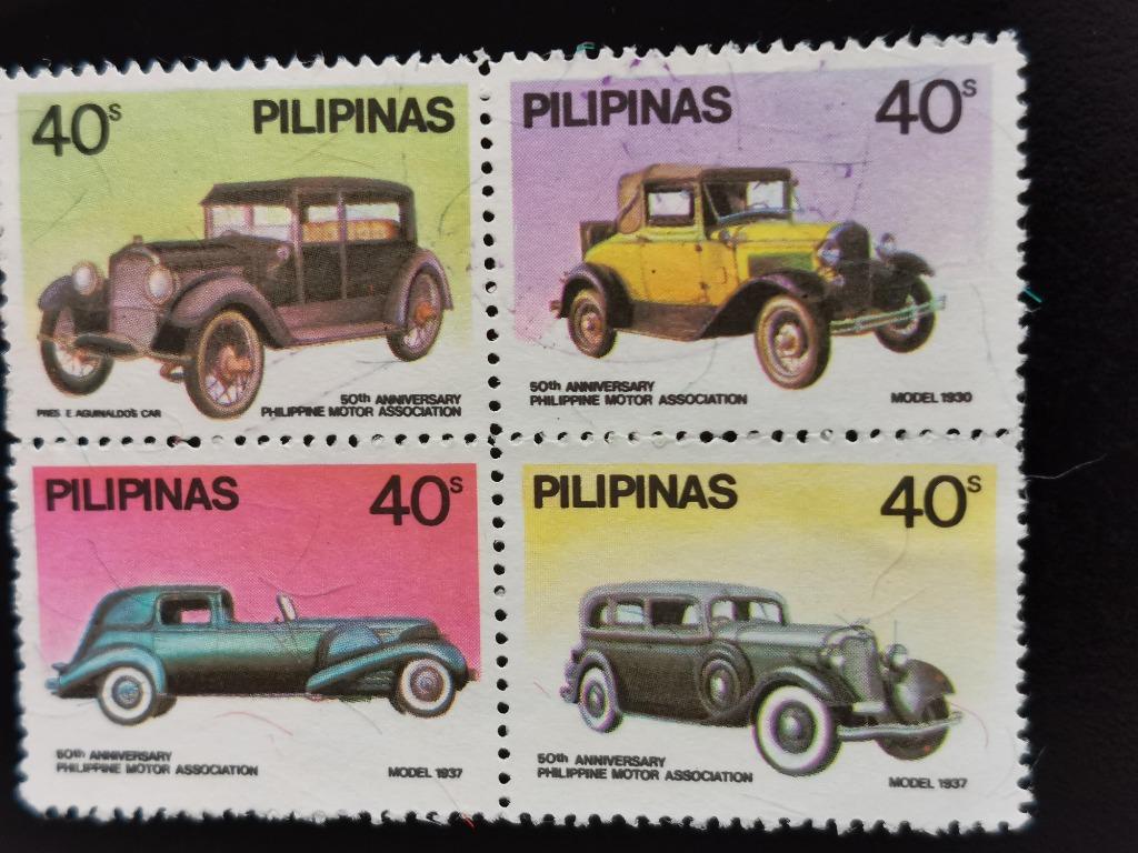 Philippines 1981 - voitures anciennes - se tenant, Enlèvement ou Envoi, Affranchi, Asie du Sud Est