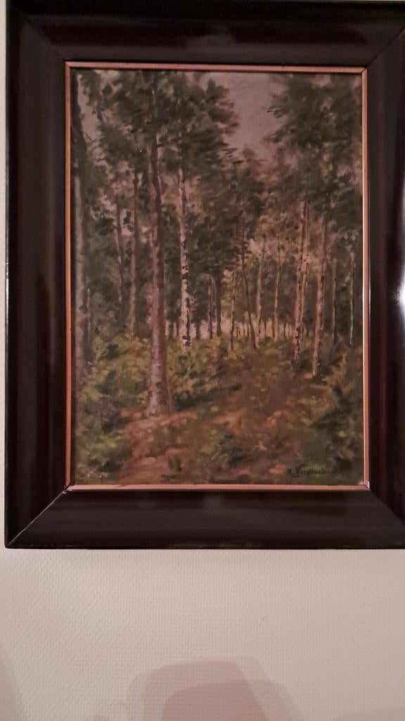 Peinture d un sous bois ( verstraete), Antiek en Kunst, Ophalen