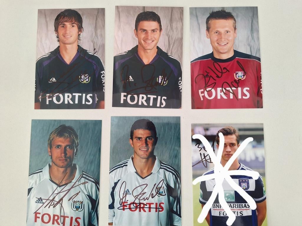 RSCA,  rsc Anderlecht,  photos avec signature originale, Collections, Articles de Sport & Football, Enlèvement, Comme neuf