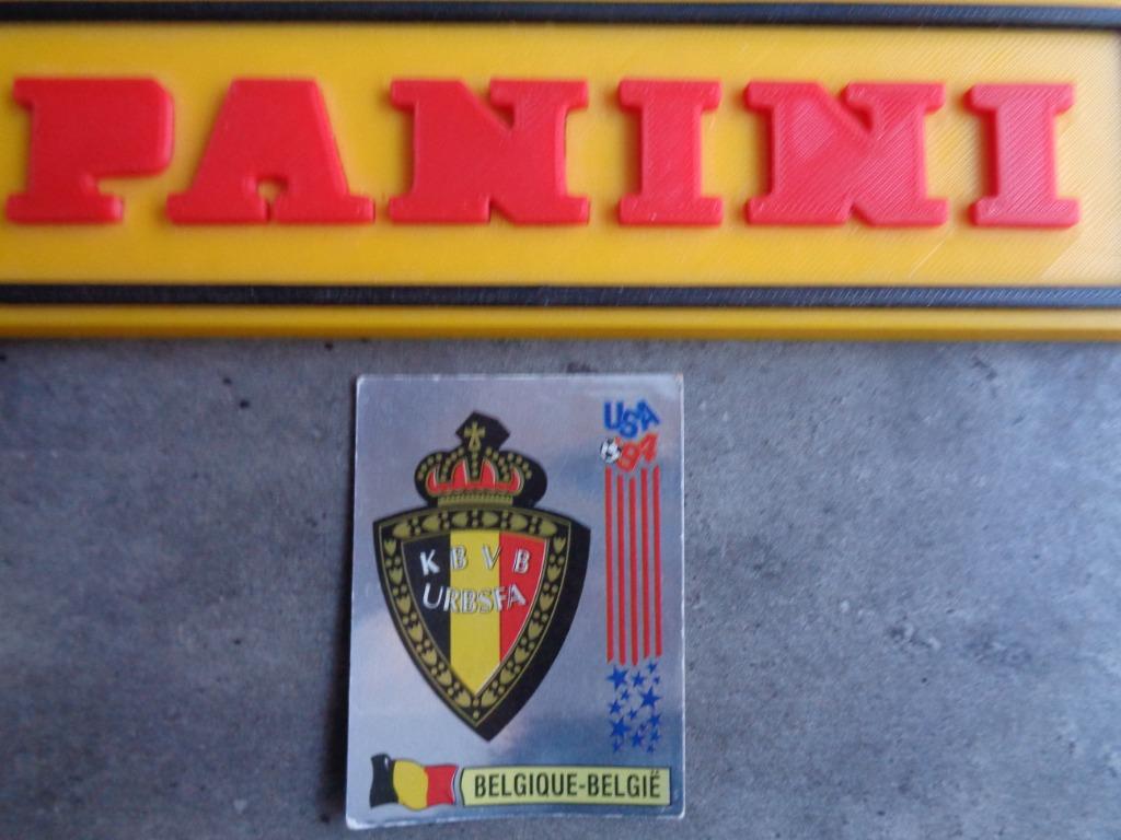 PANINI VOETBAL STICKER WORLD CUP 94 USA  WK EMBLEEM BELGIE, Ophalen of Verzenden, Sticker