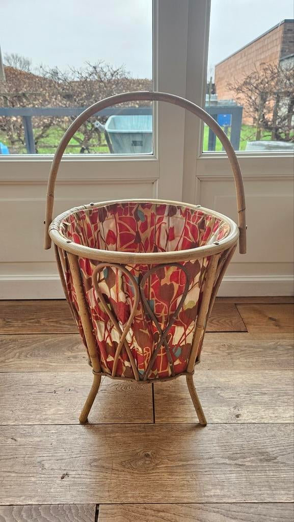 Vintage rotan mand, Ophalen of Verzenden, Gebruikt