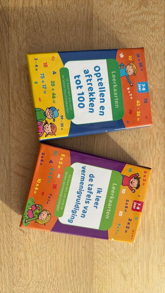 Leerkaarten voor maaltafels en optellen, Een of twee spelers, Ophalen of Verzenden, Zo goed als nieuw