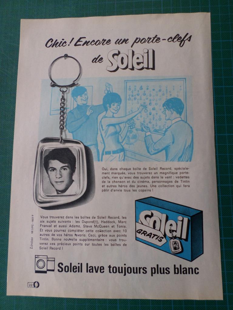 Adamo - publicité papier Soleil - 1966, Collections, Enlèvement ou Envoi, Utilisé, Autres types