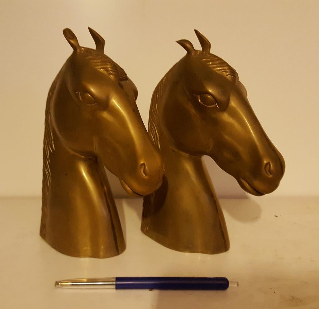 Serre-livres en laiton avec têtes de cheval, Enlèvement ou Envoi