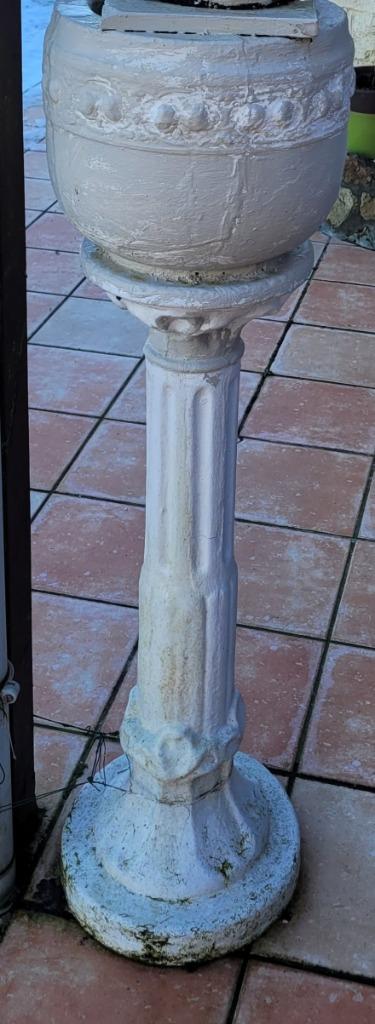 Stenen zuil + de pot, Tuin en Terras, Steen, Gebruikt, Rond, Balkon