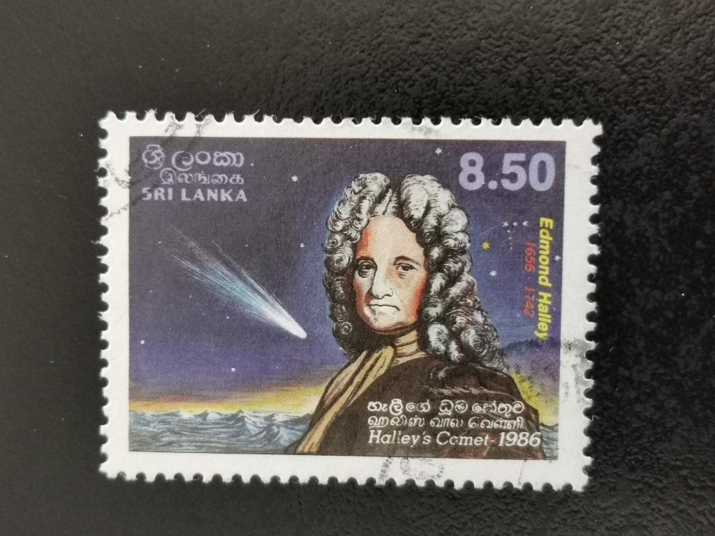 Sri Lanka 1986 - komeet van Halley - Edmond Halley, Ophalen of Verzenden, Gestempeld, Zuid-Azië
