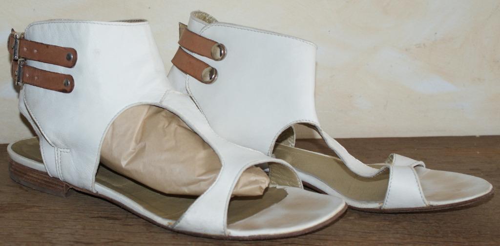 CYPRES sandales crème talons plats P39 ** PORTÉES **, Enlèvement ou Envoi, Porté, Blanc, CYPRES