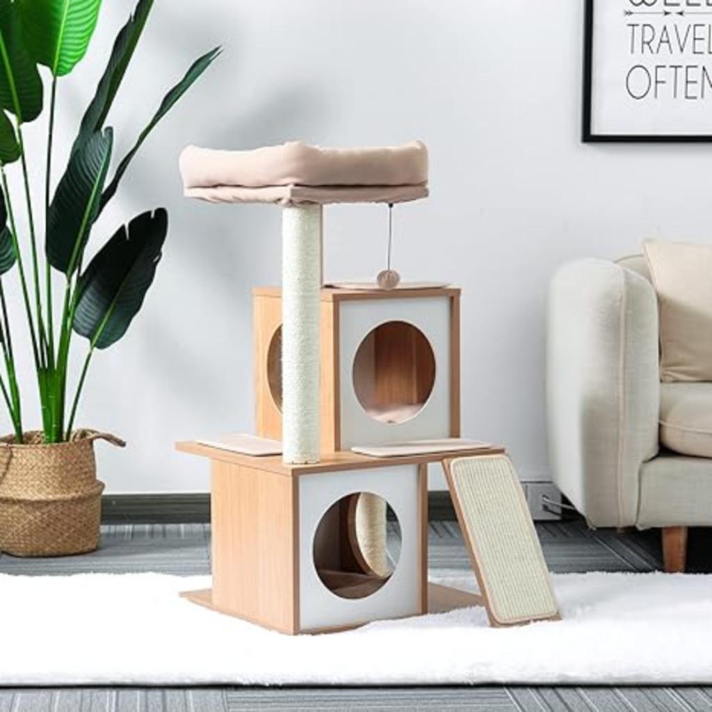 Houten krabpaal | kattenhuis | kattentoren | sisalpalen, Dieren en Toebehoren, -, Verzenden, -, Nieuw