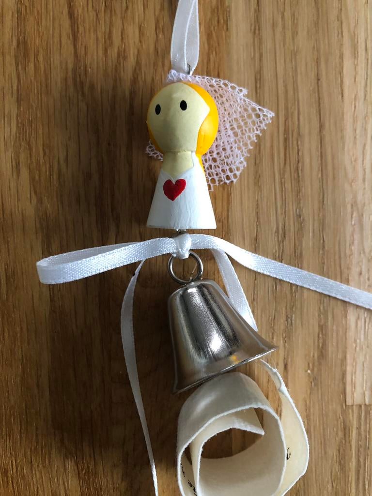 nieuw: houten wenspoppetje bruid met wensbriefje, Ophalen of Verzenden, Nieuw