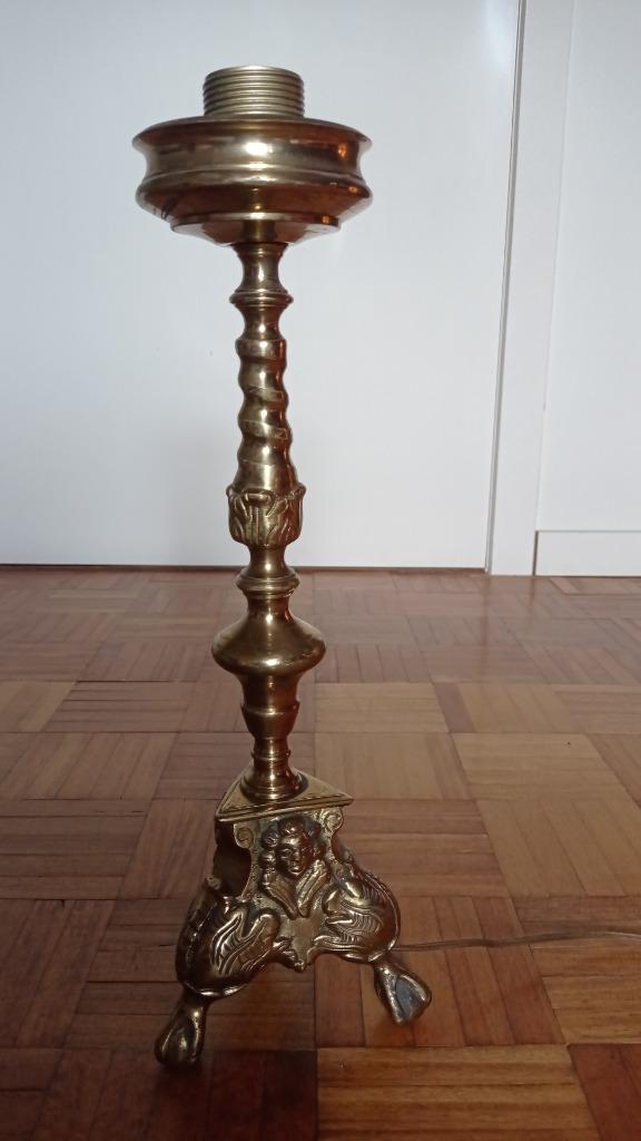 Koperen tafellamp, Huis en Inrichting, Ophalen of Verzenden, Gebruikt, Metaal, Minder dan 50 cm
