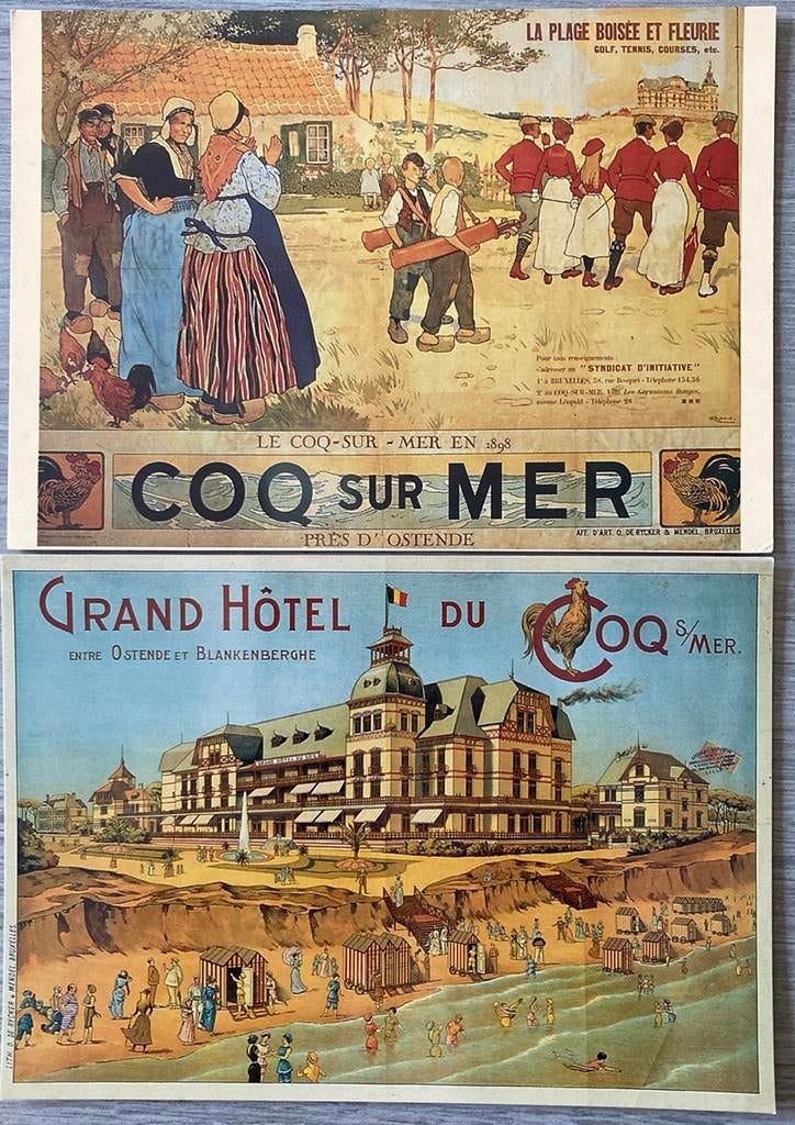 2 retro postkaarten Le Coq sur Mer, Enlèvement ou Envoi