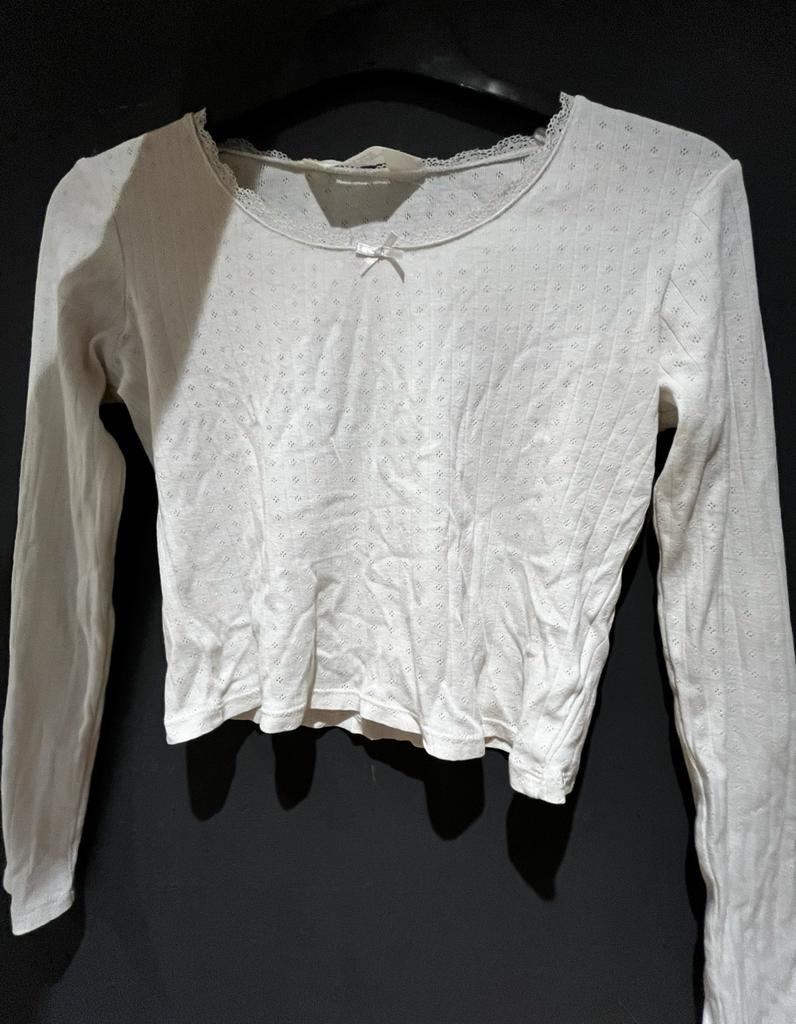 schattige witte blouse, Ophalen of Verzenden, Zo goed als nieuw, Jongen of Meisje, Shirt of Longsleeve